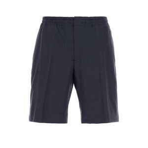 Zegna Men Blue Linen Bermuda Shorts